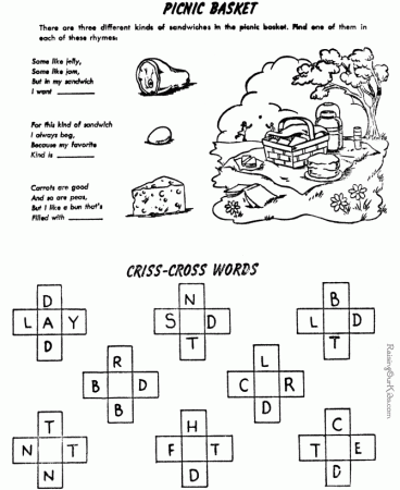 Printable crossword puzzles for kids 007