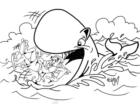 coloring pages of jonah and the fish : Printable Coloring Sheet 