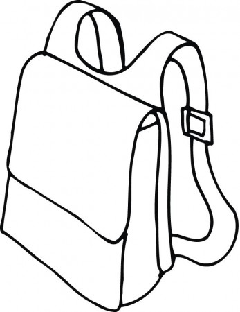 printable outline of a backpack with straps - Coloring Point