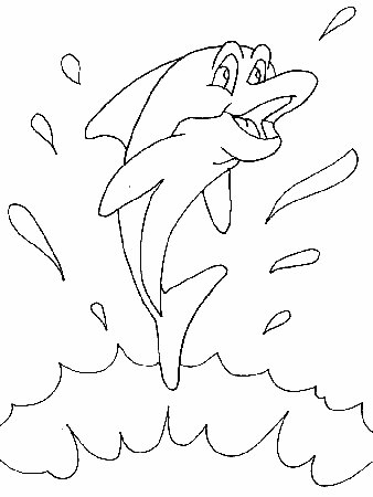 Printable Dolphin Animals Coloring Page | Coloring Pages 4 Free