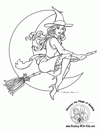pretty witches Colouring Pages