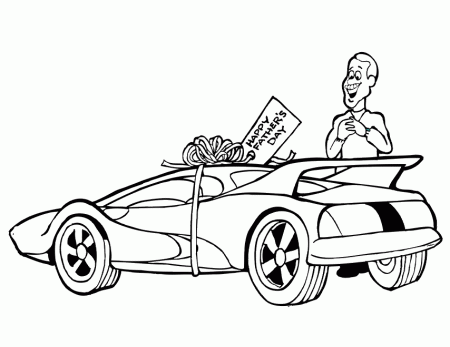 Happy Fathers Day Coloring Page New Car For Dad
