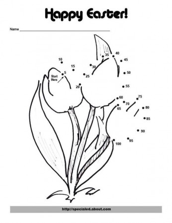 A Tulip Skip Counting Dot to Dot for Easter