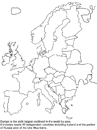 Free Europe Coloring Map