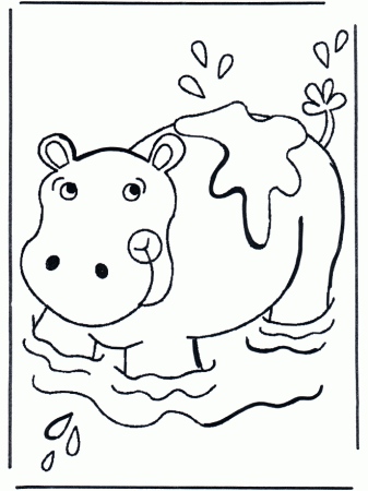 baby hippopotamus Colouring Pages (page 2)