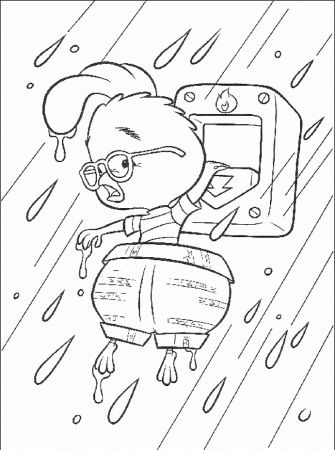 Chicken Little Stuck Coloring Pages - Chicken Little Coloring 