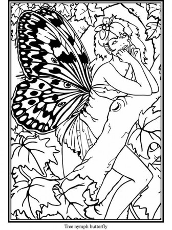 butterfly and fairies 3 | difficult coloring pages
