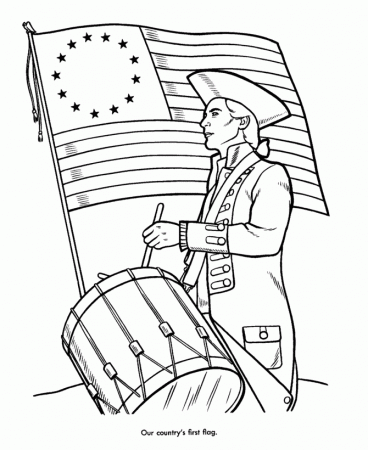USA-Printables: American Symbols coloring pages - First Flag