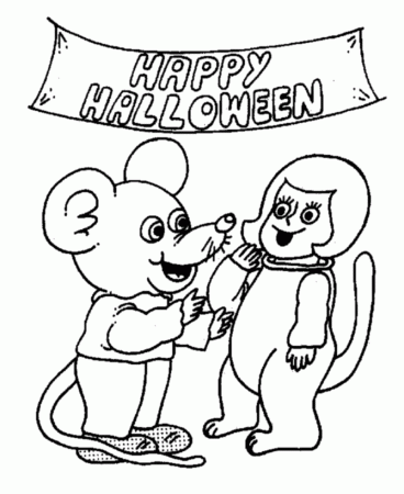 Halloween Costume Coloring Page - Kids Trick or Treat costume 