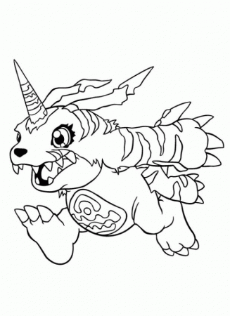 Gabumon and Yamato Coloring Pages