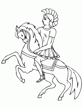 Knight and Horse Coloring Page | Knight On Horseback