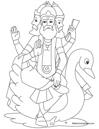 Lord Brahma coloring page | Download Free Lord Brahma coloring 