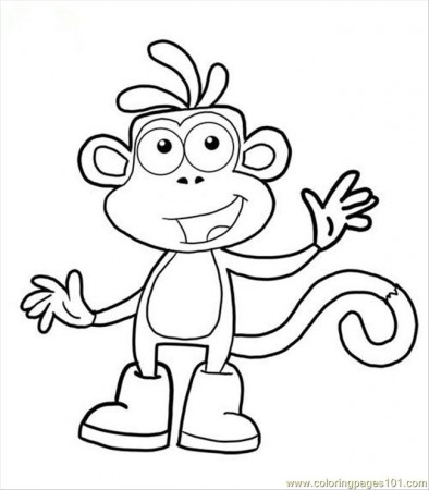 Coloring Pages Boots (Cartoons > Dora the Explorer) - free 