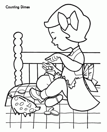 Counting Money - Coloring Page | Piggy Bank University Children's Min…