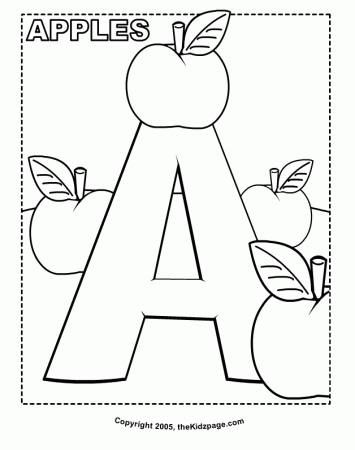 A is for Apples - Free Coloring Pages for Kids - Printable 