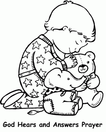 Child Prayer Colouring Pages