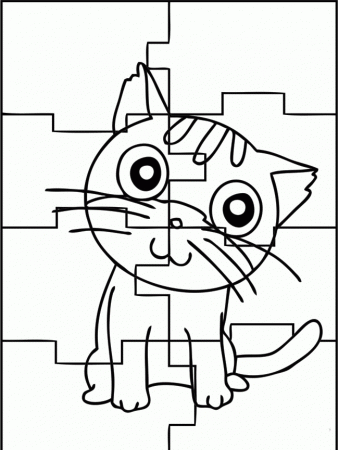 The Cute Cat Puzzle Coloring Pages - Games Coloring Pages : Free 