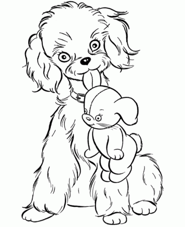 Dog Coloring Pages | Printable Stuffed puppy dog coloring page ...
