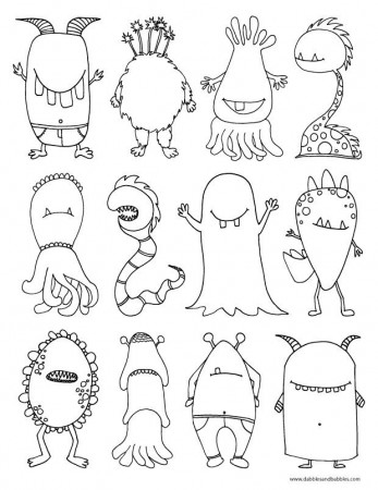 Monsters Coloring Page - Dabbles & Babbles
