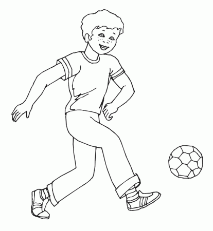 Soccer Coloring Page | Boy enjoying soccer