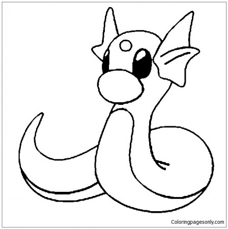 Dratini Pokemon Coloring Pages - Cartoons Coloring Pages - Coloring Pages  For Kids And Adults