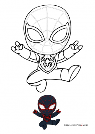 Cute Miles Morales Spiderman Coloring Pages - 2 Free Coloring Sheets (2021)  | Spiderman coloring, Spiderman drawing, Coloring pages