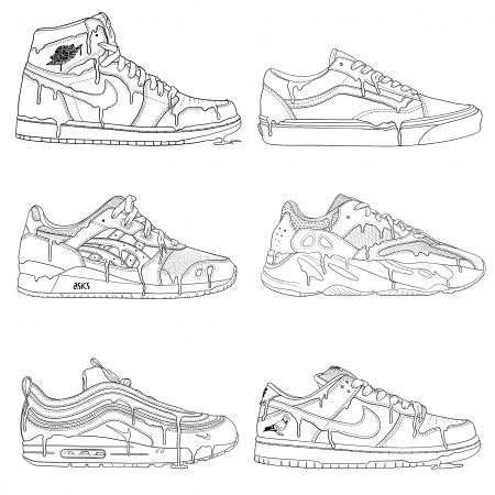 New Kicks - 12 x Sneaker Colouring Pages – Nervousville