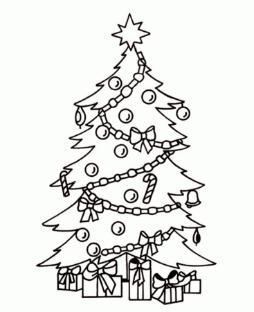 Coloring Pages Christmas Tree And Presents | Christmas Coloring ...