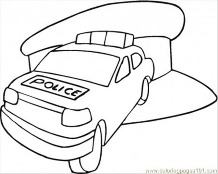Police Car In The Station Coloring Page - Free Special Transport ...