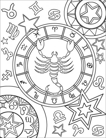 Scorpius Zodiac Sign Coloring Page - Free Printable Coloring Pages for Kids