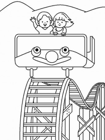 Roller Coaster Coloring Pages roller coaster drawing at ...