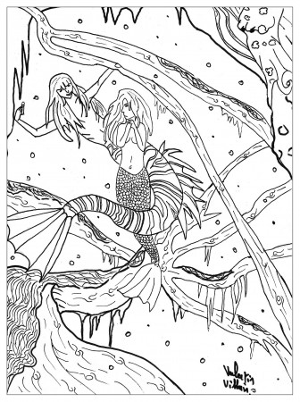 Little mermaid - Fairy tales Adult Coloring Pages