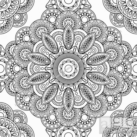 Boho doodle hand drawn seamless pattern, coloring pages for adults, Stock  Vector, Vector And Low Budget Royalty Free Image. Pic. ESY-050564187 |  agefotostock