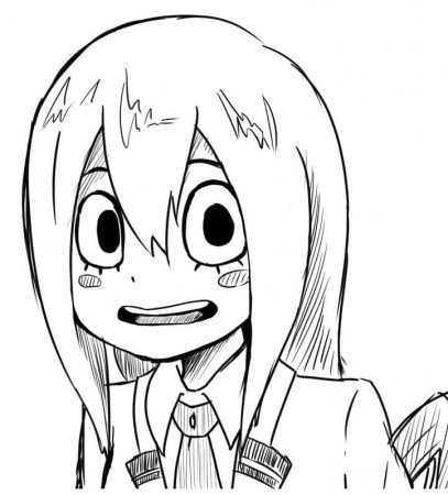 tsuyu asui cute face Coloring Page - Anime Coloring Pages