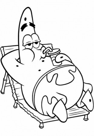 Lazy Patrick Star Coloring Page - Free & Printable Coloring Pages ...
