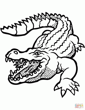 Crocodile with Open Mouth coloring page | Free Printable Coloring Pages