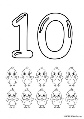 FREE Printable Number Coloring Pages 1-10 for Kids. | 123 Kids Fun Apps |  Kindergarten coloring pages, Kids learning numbers, Alphabet worksheets free