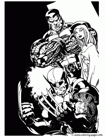 Print x men wolverine and colossus Coloring pages
