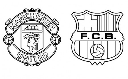 Coloring page UEFA Champions League 2019 : Quarter-finals : Manchester  United - Barcelona 4