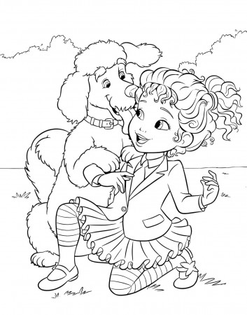 A Dog and Fancy Nancy Coloring Page - Free Printable Coloring Pages for Kids