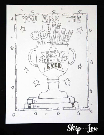 Best Teacher Coloring Page for the BEST teacher EVER!