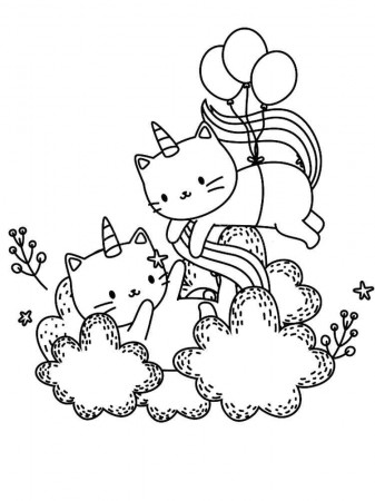 Unicorn Cat coloring pages. Download and print Unicorn Cat coloring pages