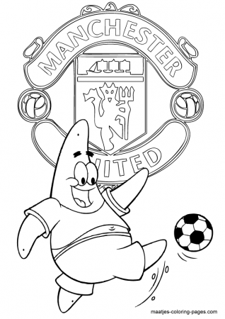 Patrick Star Manchester United soccer coloring pages