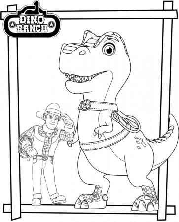Bo and Biscuit from Dino Ranch Coloring Page - Free Printable Coloring Pages  for Kids