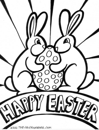 transmissionpress: 2 Rabbit Say "Happy Easter" Coloring Pages