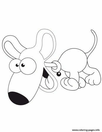 Print big eyed puppy for children Coloring pages