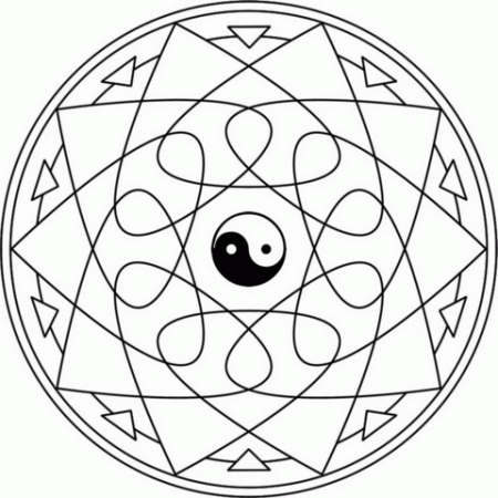 Yin Yang Mandala coloring page | Free Printable Coloring Pages