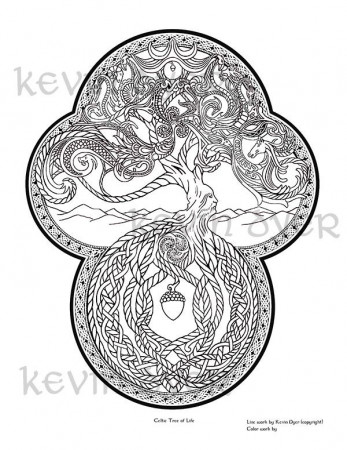 Celtic Tree of Life Celtic Fantasy Coloring Pages | Coloring pages ...