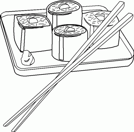 sushi coloring pages - Google Search Yoko | Food coloring pages ...