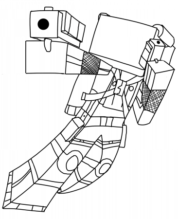 Gunner In Minecraft Coloring Page - Free Printable Coloring Pages for Kids